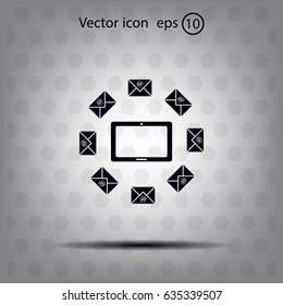 mail tablet, vector illustration