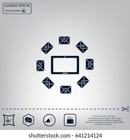 mail tablet, vector illustration