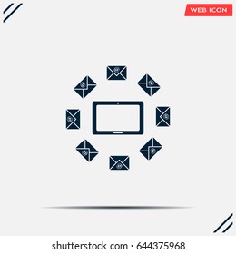 mail tablet, vector illustration