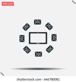 mail tablet, vector illustration