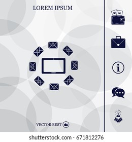 mail tablet, vector illustration