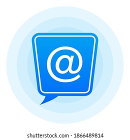 Mail tag lable on white background. Vector illustration.