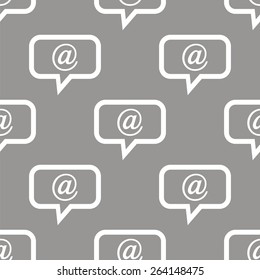 Mail talk white and black seamless pattern for web design. Vector symbol