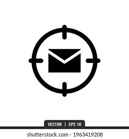 Mail Target Silhouette icon vector, illustration logo template in trendy style. Suitable for many purposes.