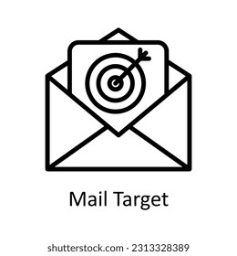 Mail-Zielvektor    Skizze Design Illustration. Digital-Marketing-Symbol auf weißem Hintergrund - EPS10-Datei