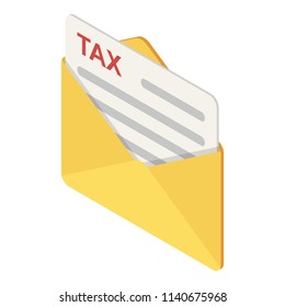 Mail tax icon. Isometric of mail tax vector icon for web design isolated on white background