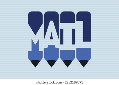 Mail text with Pen symbol creative ideas design, vector illustration graphic design. Mail typography negative space word vector illustration.