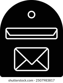 Mail text solid glyph vector illustration