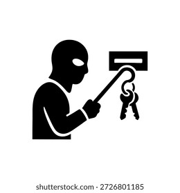 Icono De Llave De Robo De Correo Aislado Sobre Fondo Blanco