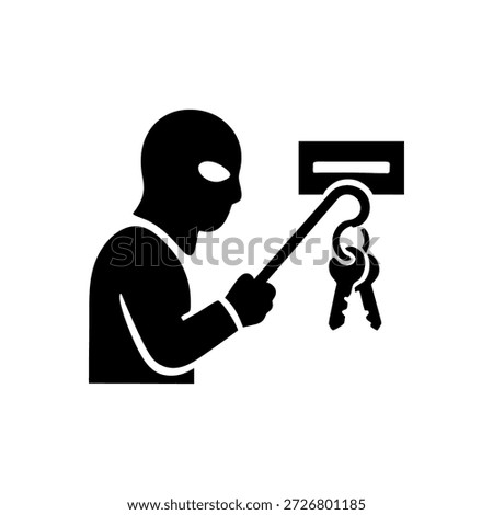 Mail Theft Key Icon Isolated On White Background