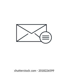 Ilustración de material de icono de línea delgada de correo. Conjunto simple de iconos de línea de correo electrónico. Mensaje