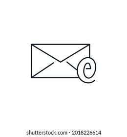 Ilustración de material de icono de línea delgada de correo. Conjunto simple de iconos de línea de correo electrónico. Mensaje