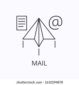 Mail thin line icon. Vector outline illustration