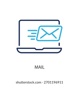 Iconos de línea delgada de correo. Ilustración vectorial original.