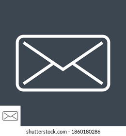 Icono de vector de línea delgada de correo. Icono plano aislado en el fondo negro. Archivo EPS editable. Ilustración vectorial.