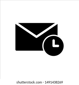 Mail and time icon with trendy flat line style icon for web, logo, app, UI design. isolated on white background. vector illustration eps 10