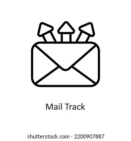 ilustración de diseño de icono de vector de contorno de pista de correo en fondo blanco. Archivo EPS 10