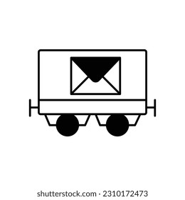 Icono de vector de glifo de tranvía de correo que puede editar o modificar fácilmente

