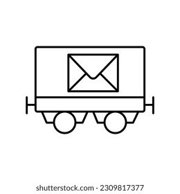 Mail tram  Outline Vector Icon that can easily edit or modify

