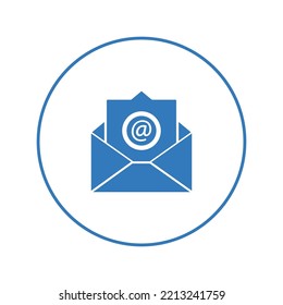 Icono de mensaje de carta de transferencia de correo | Icono de versión circular |