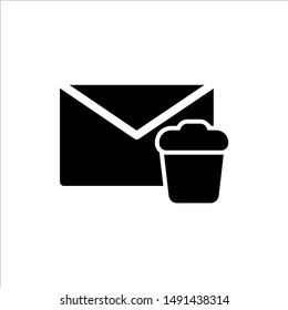 Mail and trash icon with trendy flat line style icon for web, logo, app, UI design. isolated on white background. vector illustration eps 10
