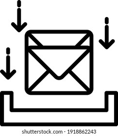 mail tray Concept, letters with down arrows Vector Icon Design, postal service symbol, physically transporting postcards and parcels Sign, Courier and Shipping Services Stock illustration