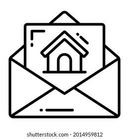 icono de moda de correo, estilo de línea aislado en fondo blanco. Símbolo de diseño de sitio web, logotipo, aplicación, interfaz de usuario.