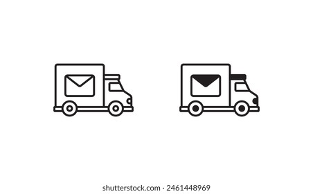 Mail Truck icon design with white background stock illustration