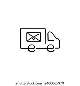 
Mail Truck Line Style Icon Design