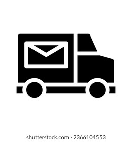 mail truck solid icon illustration vector graphic. Simple element illustration vector graphic, suitable for app, websites, and presentations isolated on white background