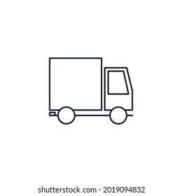 Icono de línea delgada del camión de correo