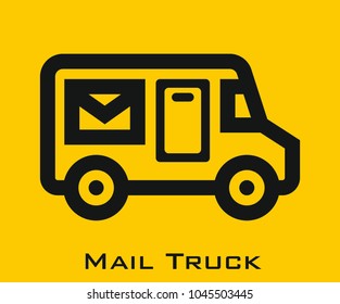 Mail truck vector icon