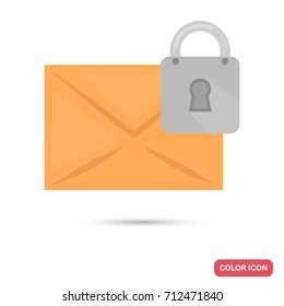 Mail under protection color flat icon