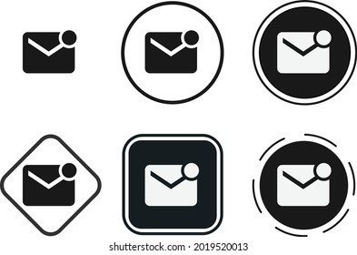conjunto de iconos no leídos de correo. Colección de logotipo de esquema negro de alta calidad para diseño de sitios web y aplicaciones de modo oscuro móvil. Ilustración del vector sobre fondo blanco