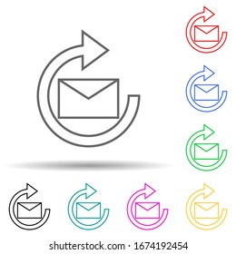 mail update sign multi color style icon. Simple thin line, outline vector of web icons for ui and ux, website or mobile application
