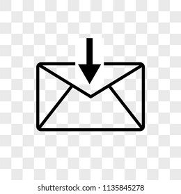 Mail upload vector icon on transparent background, Mail upload icon