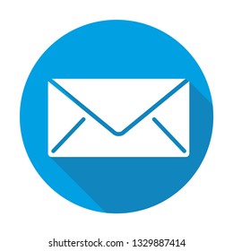mail vector blue icon in modern flat style isolated. mail can support is good for your web design.