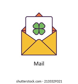 Mail Vector Filled Outline Icon Design illustration. St Patrick's Day Symbol on White background EPS 10 File