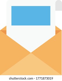 mail vector flat color icon 