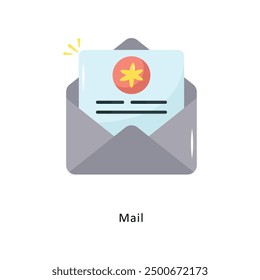 Mail Vector Flat Icon Design illustration Symbol on White background EPS 10 File