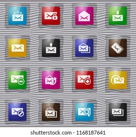 Mail vector glass icons for user interface design