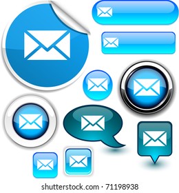 mail vector glossy icons.