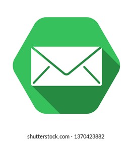 mail vector green icon in modern flat style isolated. mail can support is good for your web design.