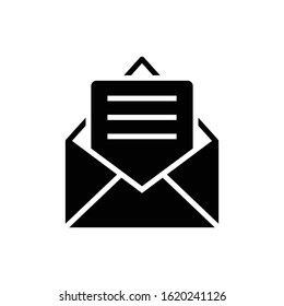 Mail vector icon in black color