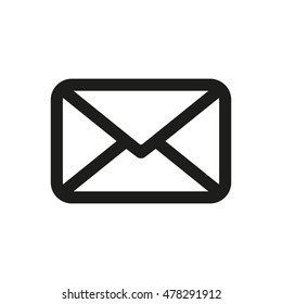 Mail vector icon. Black illustration isolated on white background for graphic and web design.