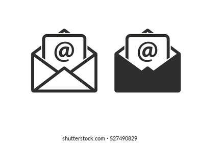Mail vector icon. Black illustration isolated on white background for graphic and web design.