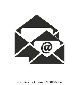 Mail vector icon. Black illustration isolated on white background for graphic and web design.