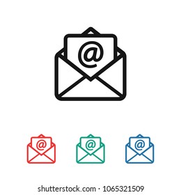 Mail vector icon. E-mail icon, Envelope illustration, message