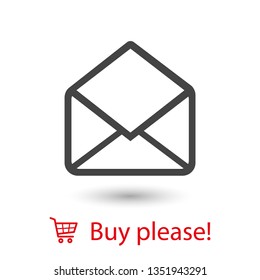 Mail vector icon. E-mail icon, Envelope illustration, message