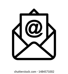 Mail vector icon. E-mail icon. Envelope illustration. Message on white background